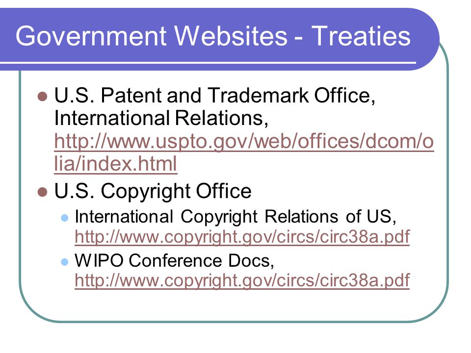 Government Websites - Treaties U.S.