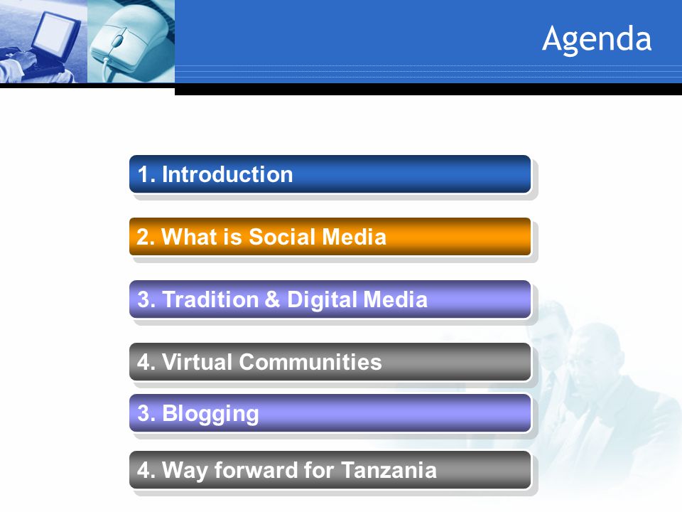 Agenda 1. Introduction 2. What is Social Media 3.