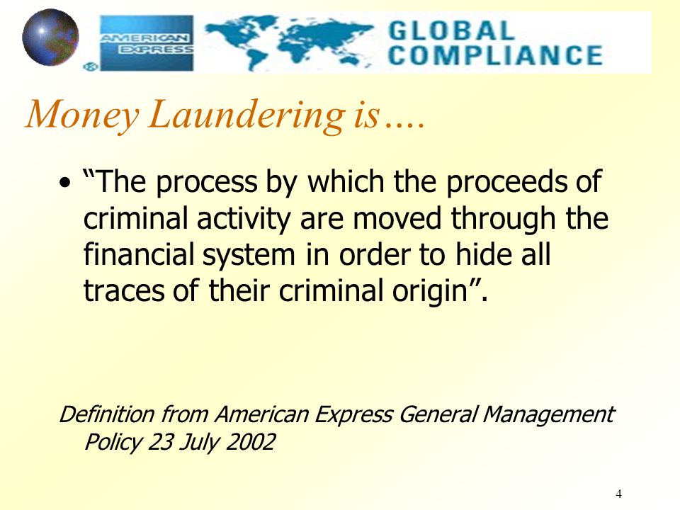 4 Money Laundering is….