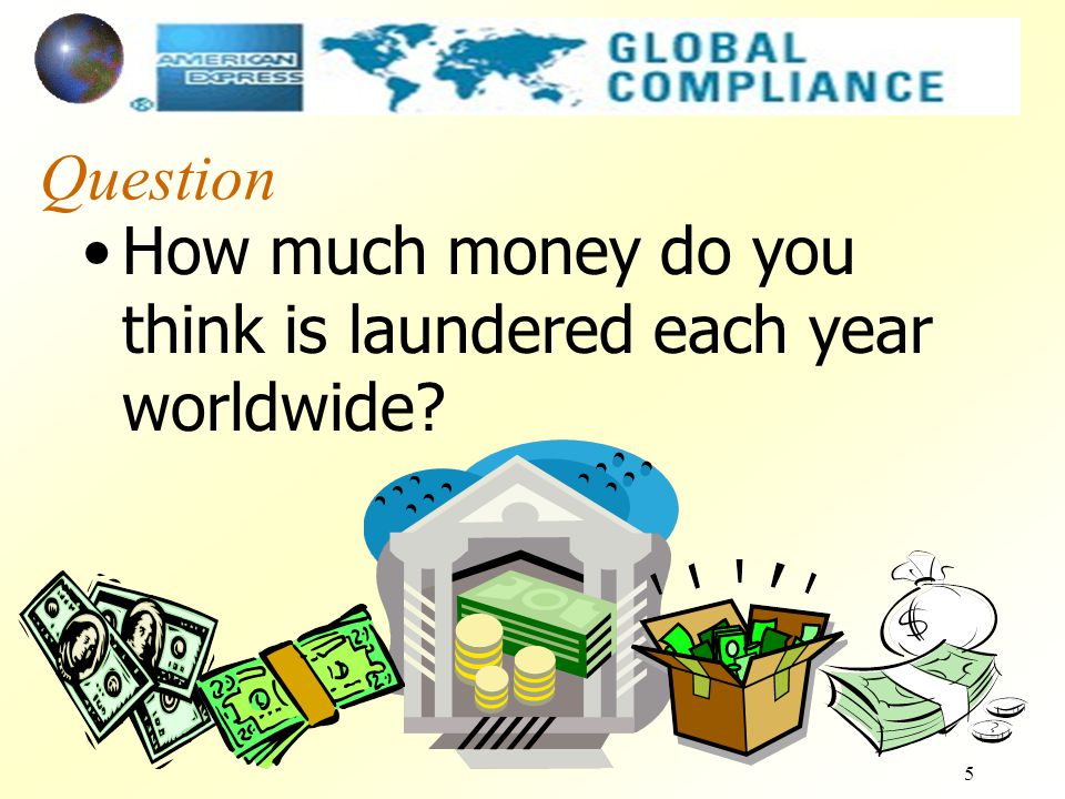 5 Question How much money do you think is laundered each year worldwide