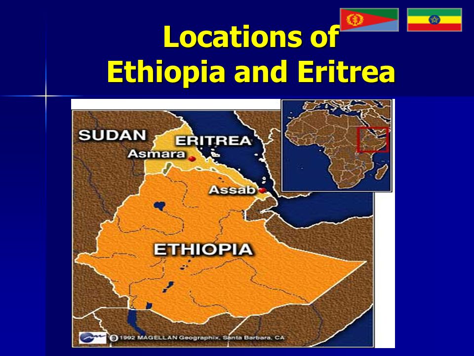 Locations of Ethiopia and Eritrea