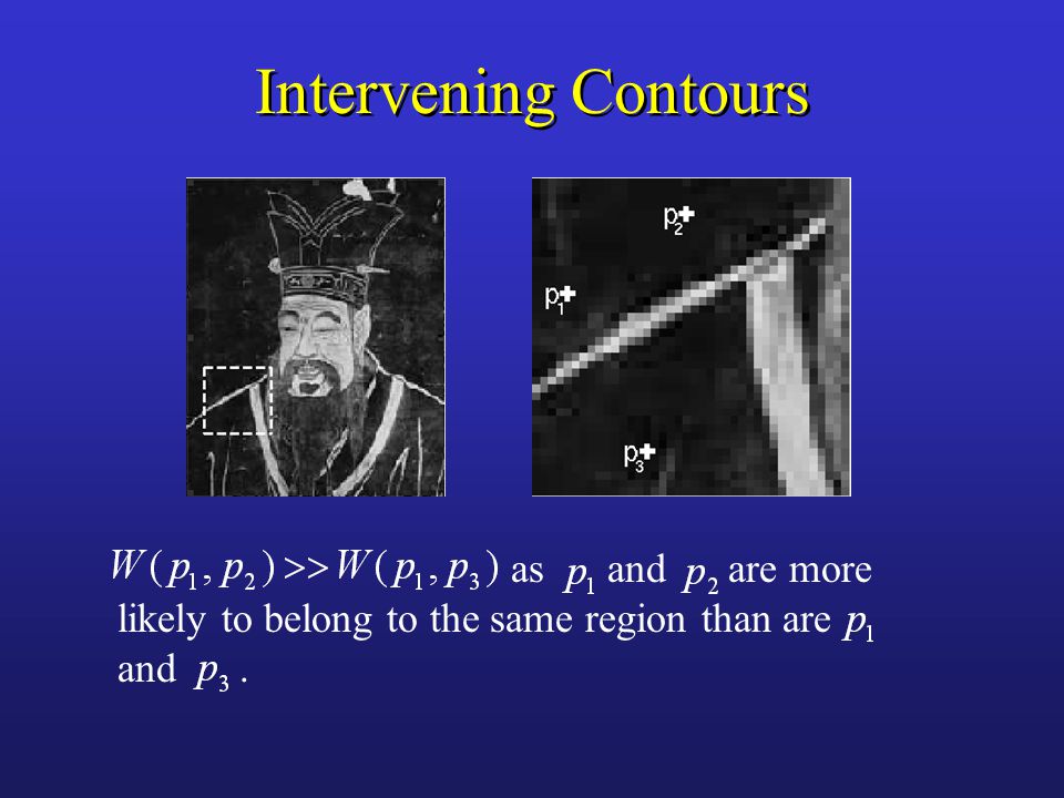 Intervening Contours as and are more likely to belong to the same region than are and.
