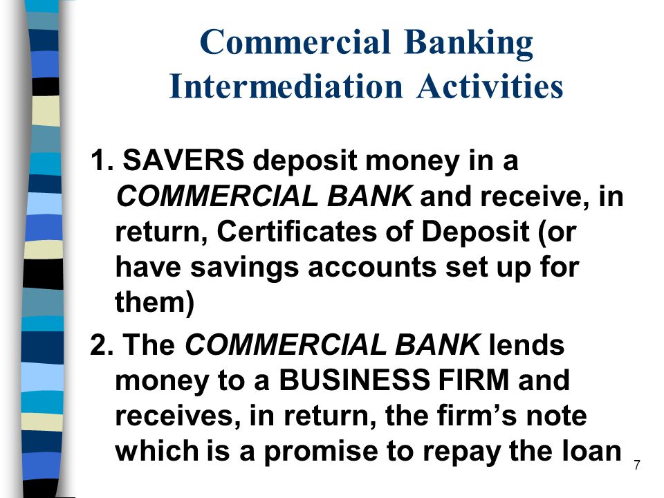 7 Commercial Banking Intermediation Activities 1.