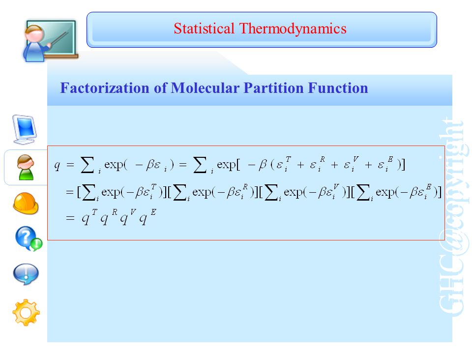 Statistical Thermodynamics Factorization of Molecular Partition Function