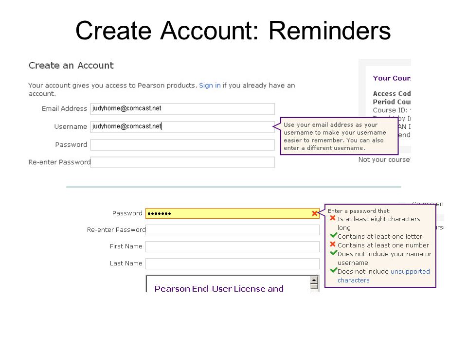 Create Account: Reminders Temporary Access Feature – CourseCompass and MyLab / Mastering New Design9