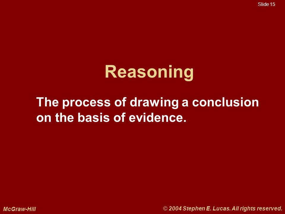 Slide 15 McGraw-Hill © 2004 Stephen E. Lucas. All rights reserved.