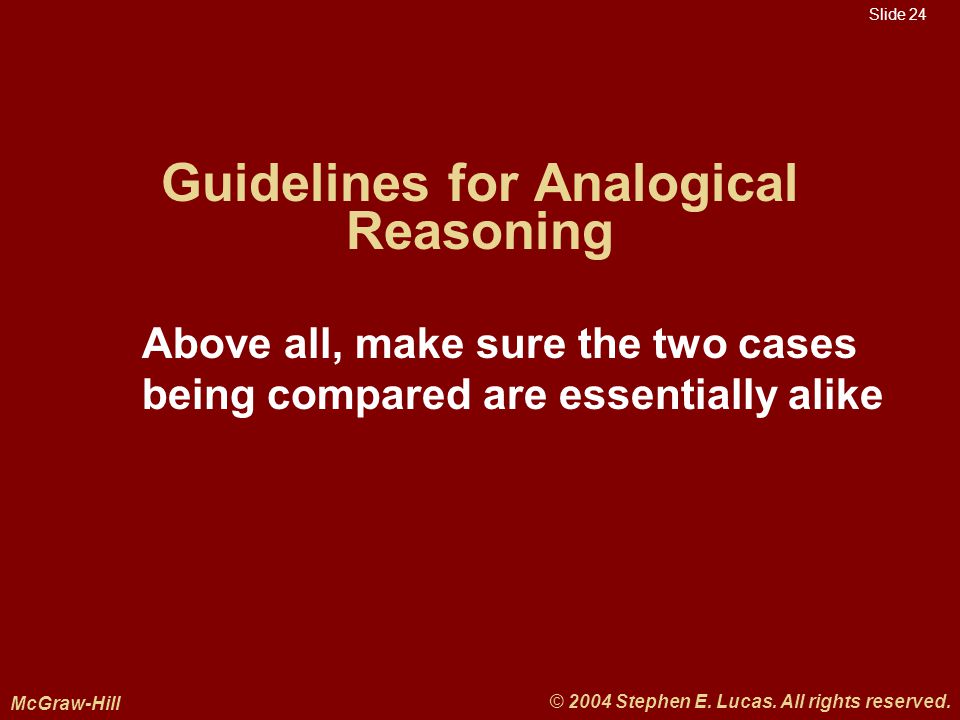 Slide 24 McGraw-Hill © 2004 Stephen E. Lucas. All rights reserved.