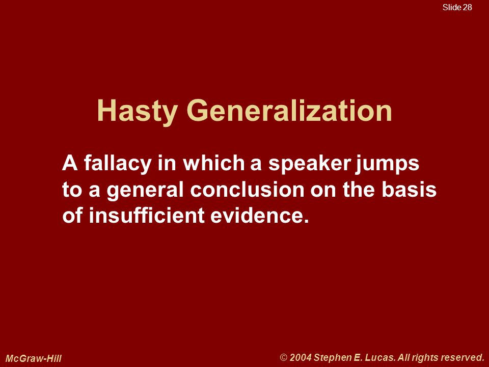 Slide 28 McGraw-Hill © 2004 Stephen E. Lucas. All rights reserved.