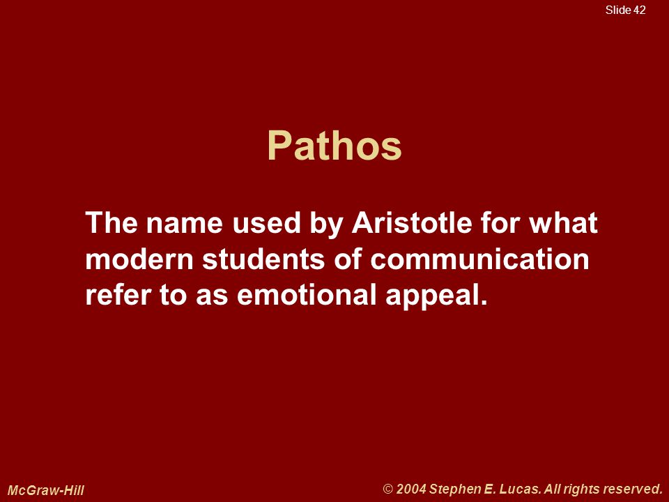 Slide 42 McGraw-Hill © 2004 Stephen E. Lucas. All rights reserved.