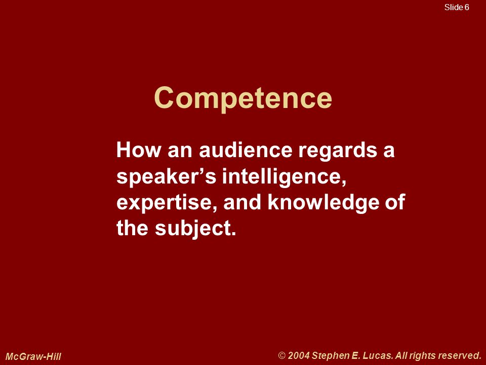 Slide 6 McGraw-Hill © 2004 Stephen E. Lucas. All rights reserved.