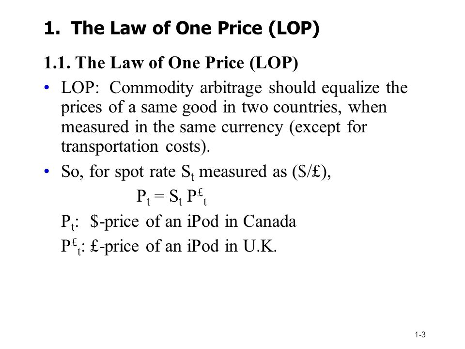 law of one price and ppp