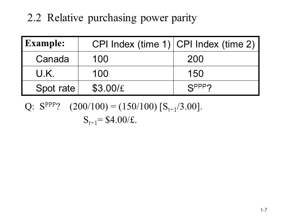 purchasing power parity definition example Vi. Purchasing power parity read chapter 4, pp. 102 ‑ the law of.