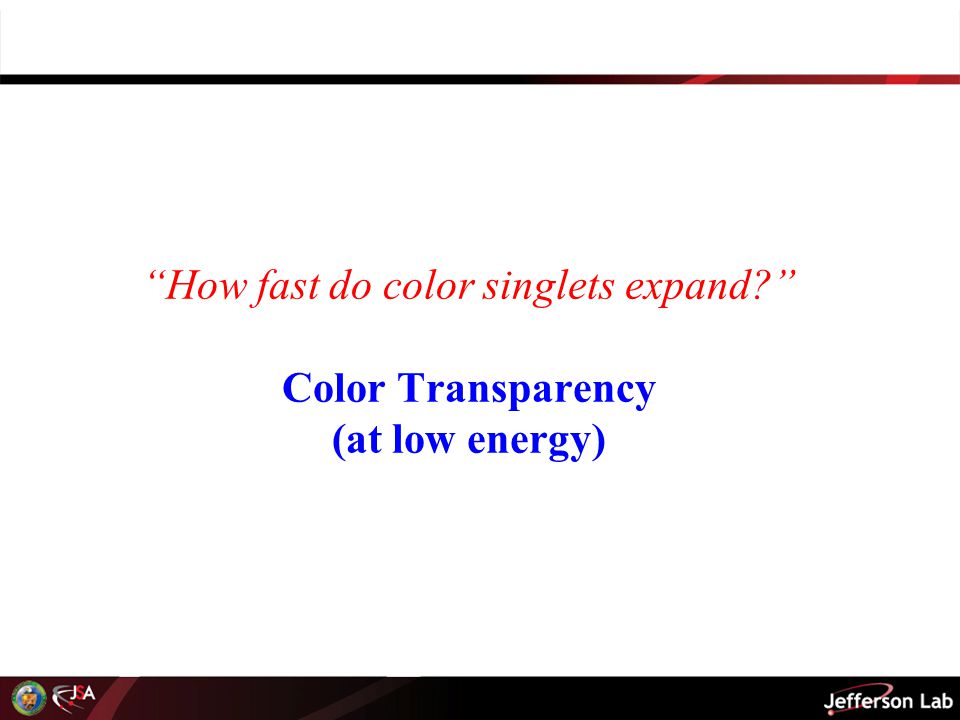 How fast do color singlets expand Color Transparency (at low energy)