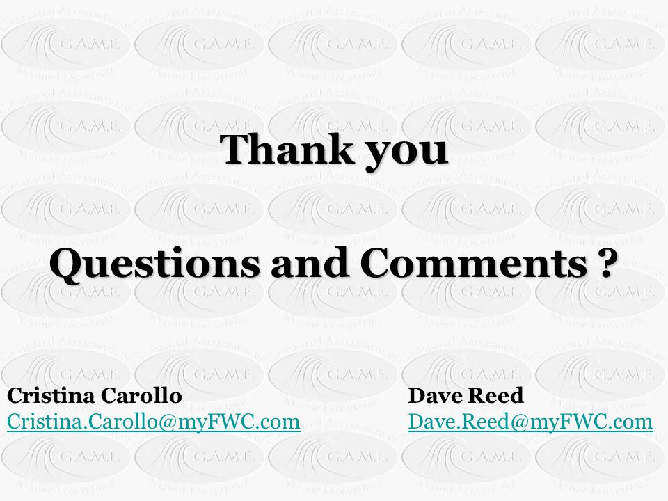 Cristina Carollo Dave Reed Thank you Questions and Comments