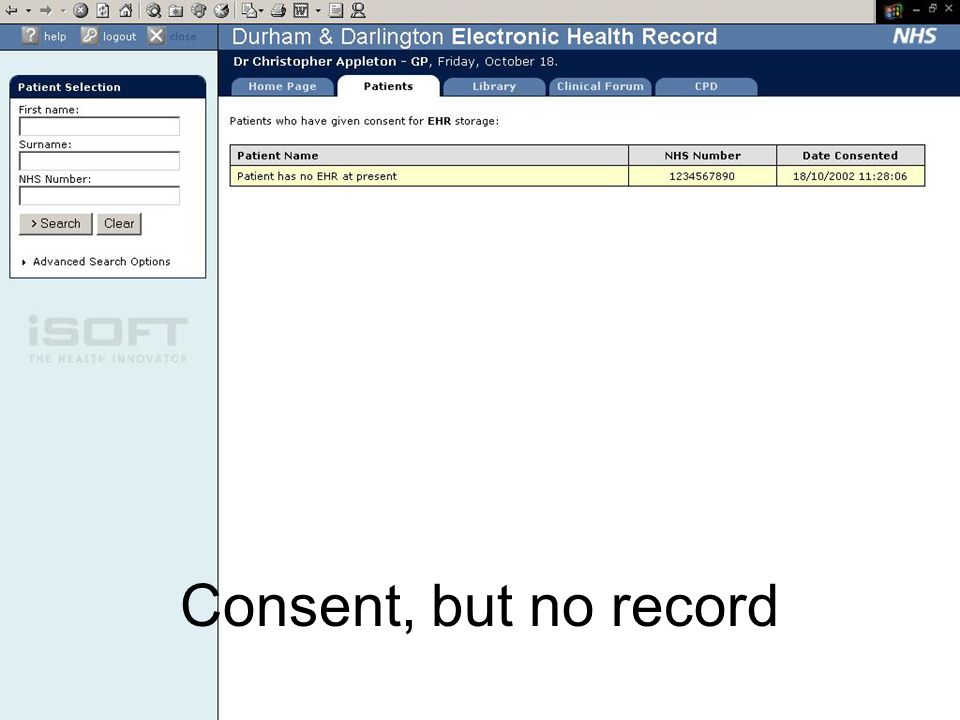 Consent, but no record