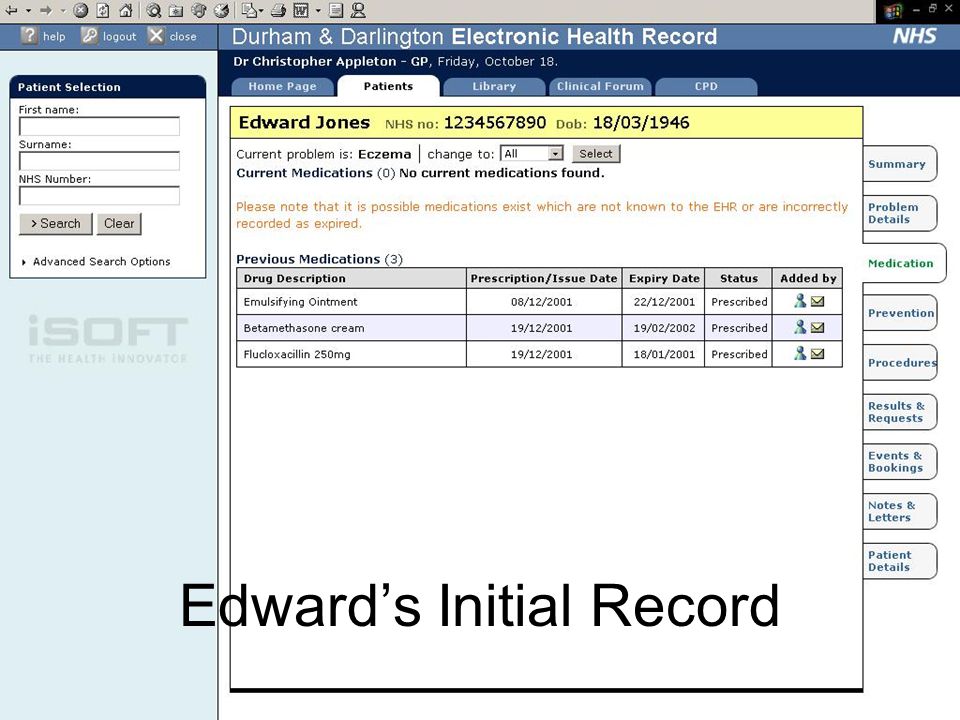 Edward’s Initial Record