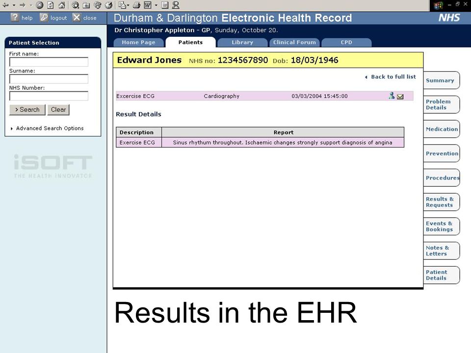 Results in the EHR