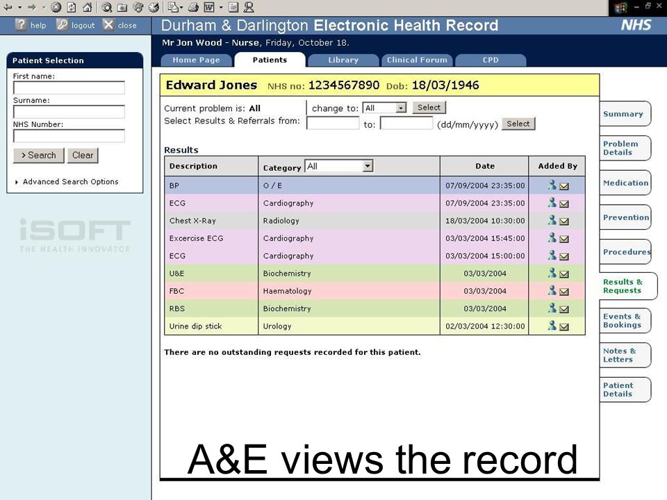 A&E views the record