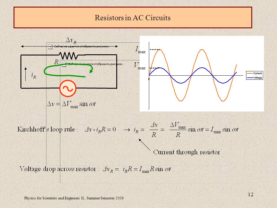 Physics for Scientists and Engineers II, Summer Semester Resistors in AC Circuits