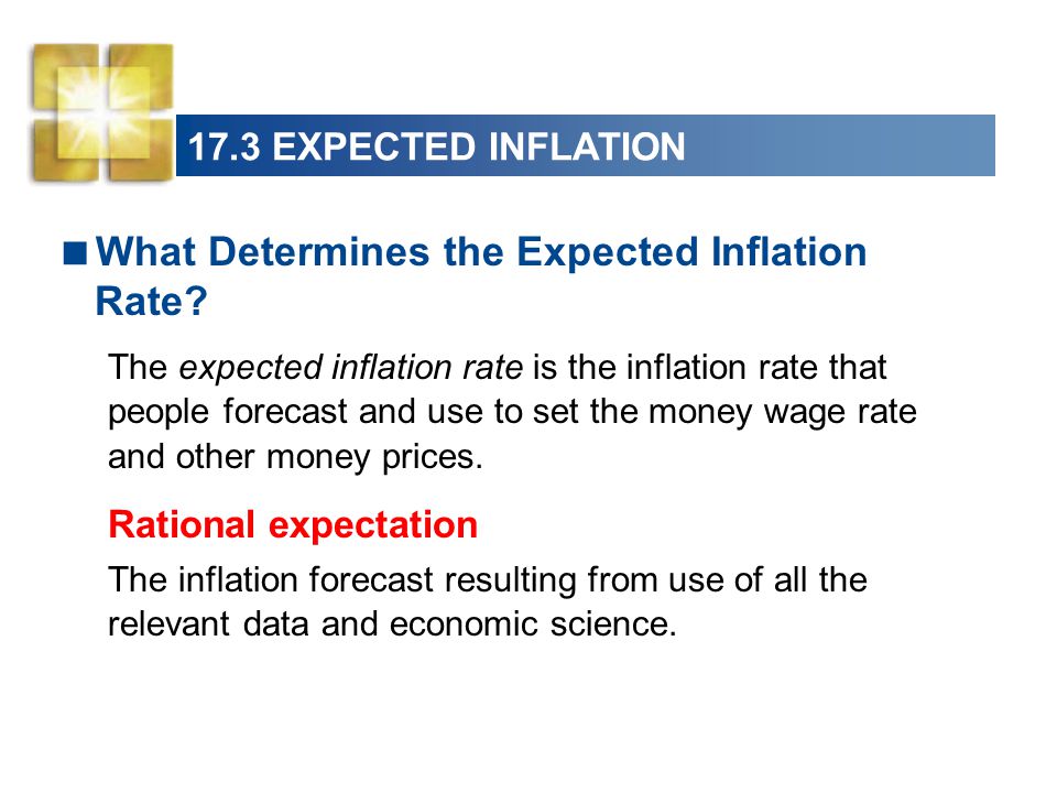 17.3 EXPECTED INFLATION  What Determines the Expected Inflation Rate.