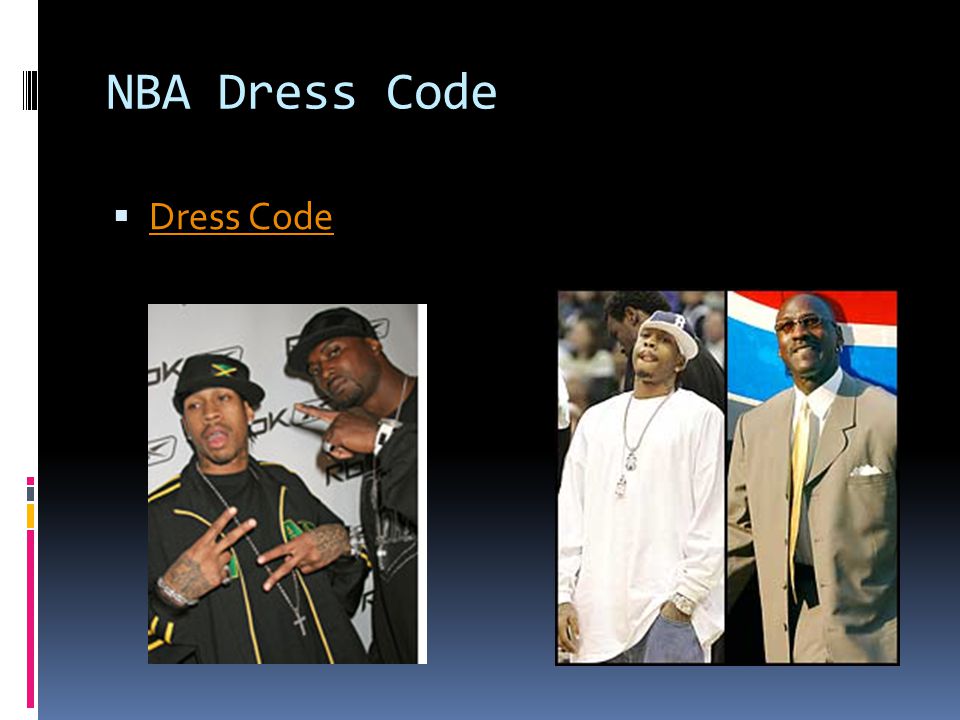 NBA Dress Code  Dress Code Dress Code  Should the NBA tell players how to  dress?  Is the dress code racial?  From a marketing perspective, who  does. - ppt download