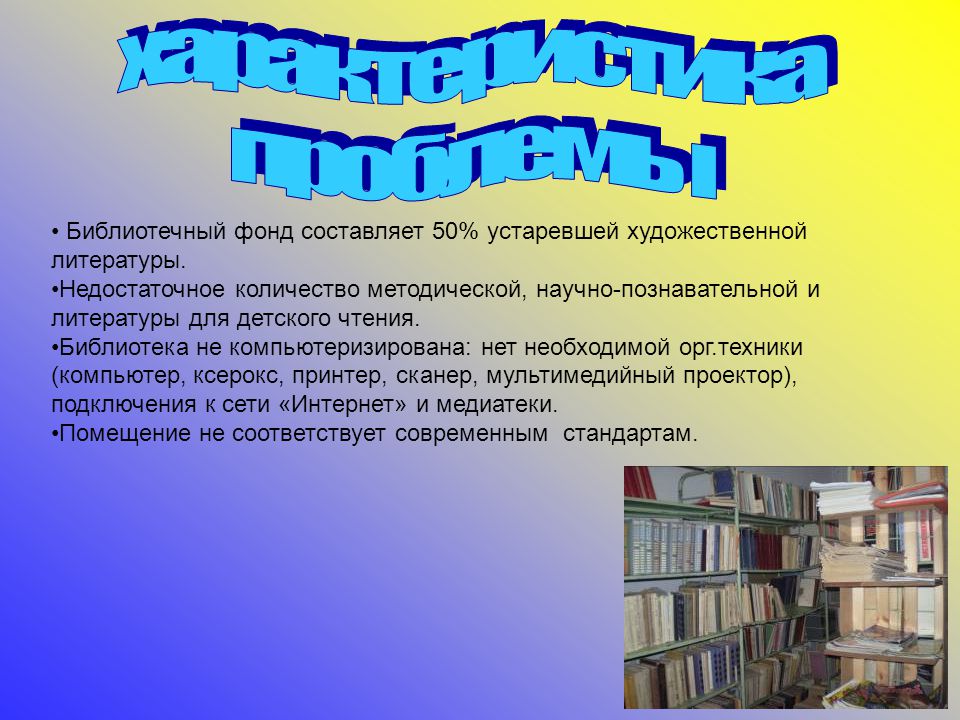 Фонд школьной библиотеки состоящей