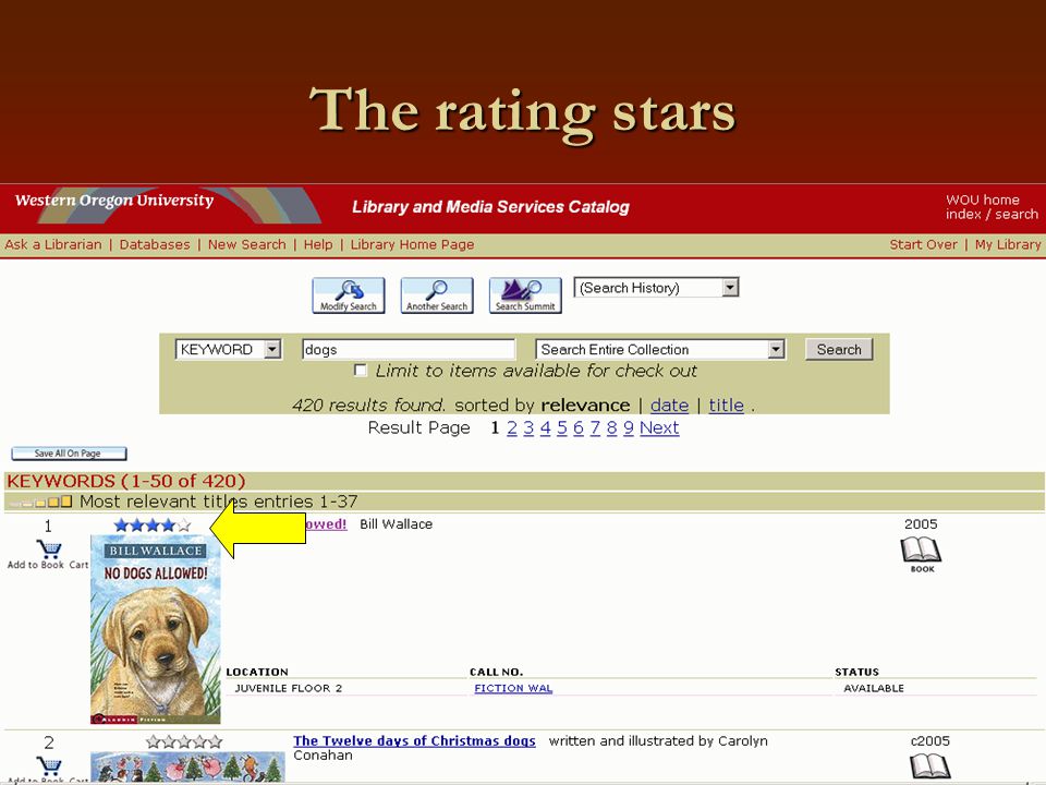 The rating stars
