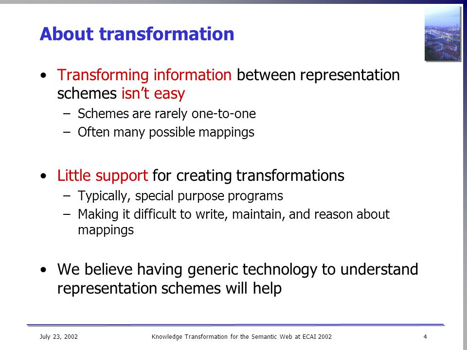 Knowledge Transformation for the Semantic Web