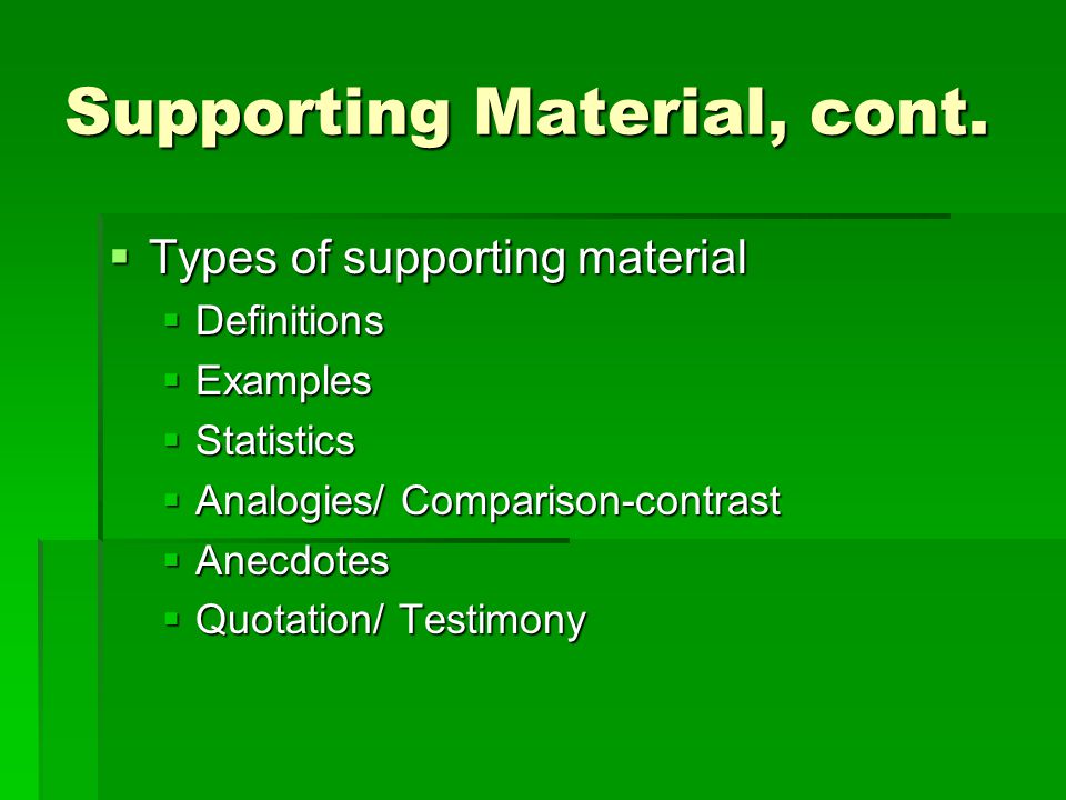 Supporting Material, cont.