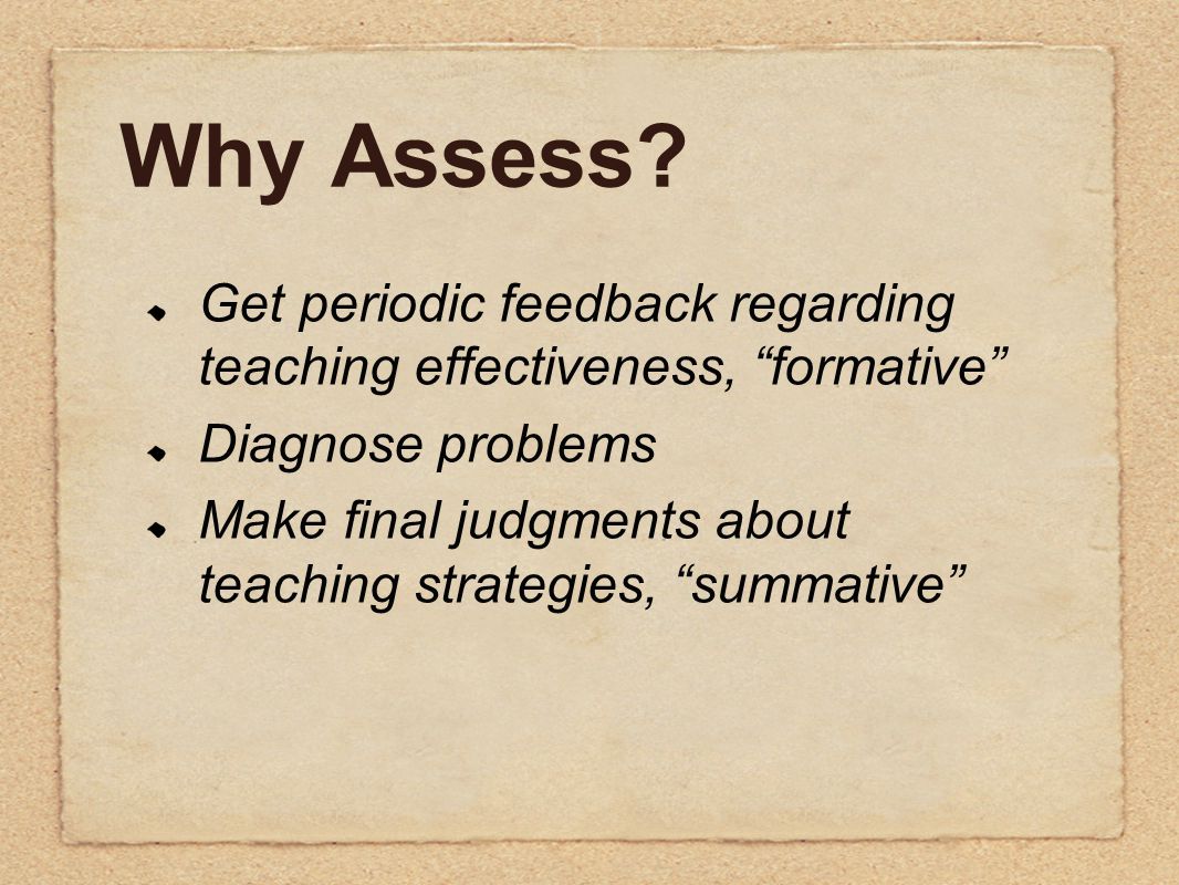 Why Assess.