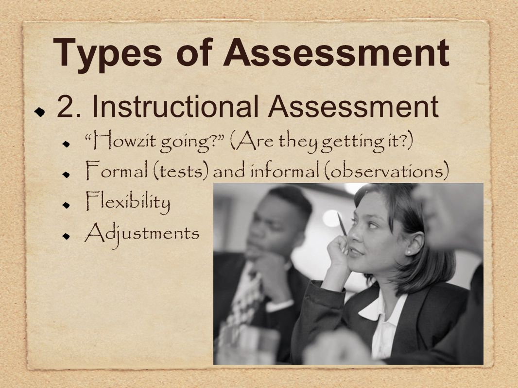 Types of Assessment 2.