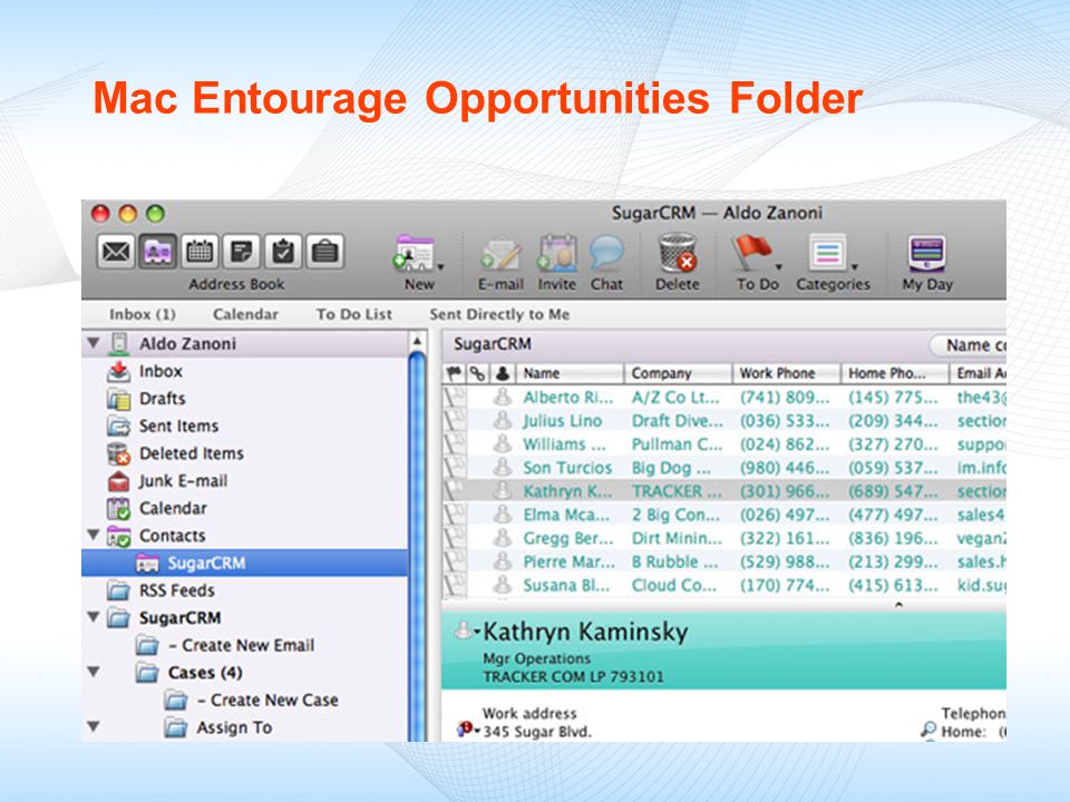 Mac Entourage Opportunities Folder