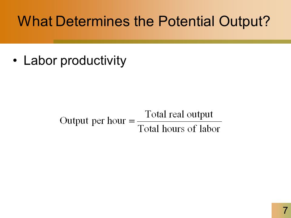 7 What Determines the Potential Output Labor productivity