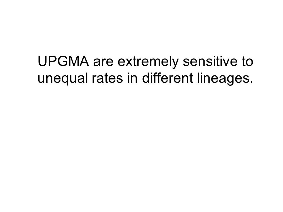 UPGMA are extremely sensitive to unequal rates in different lineages.