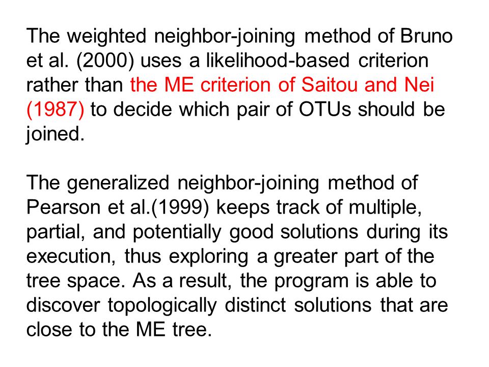 The weighted neighbor-joining method of Bruno et al.