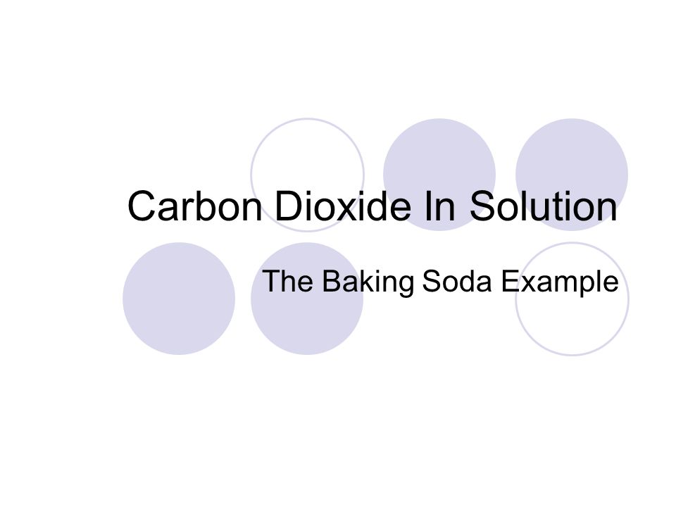 Carbon Dioxide In Solution The Baking Soda Example