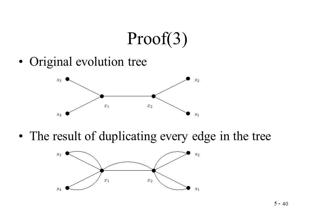 Proof(3) Original evolution tree The result of duplicating every edge in the tree