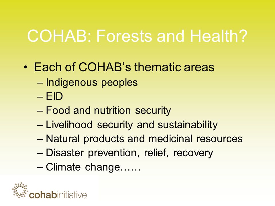 COHAB: Forests and Health.