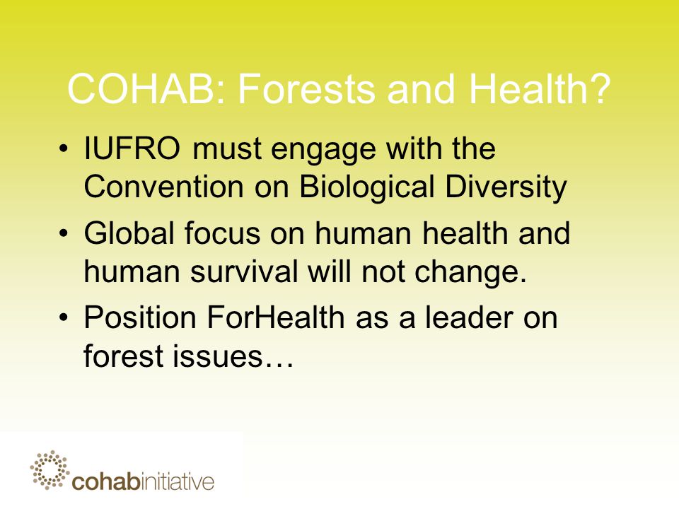 COHAB: Forests and Health.