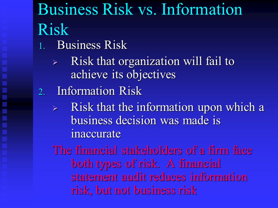 Business Risk vs. Information Risk 1.