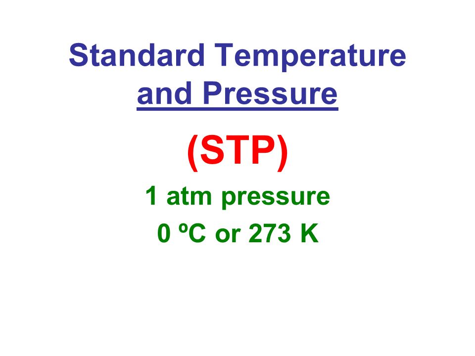 Standard temperature and pressure