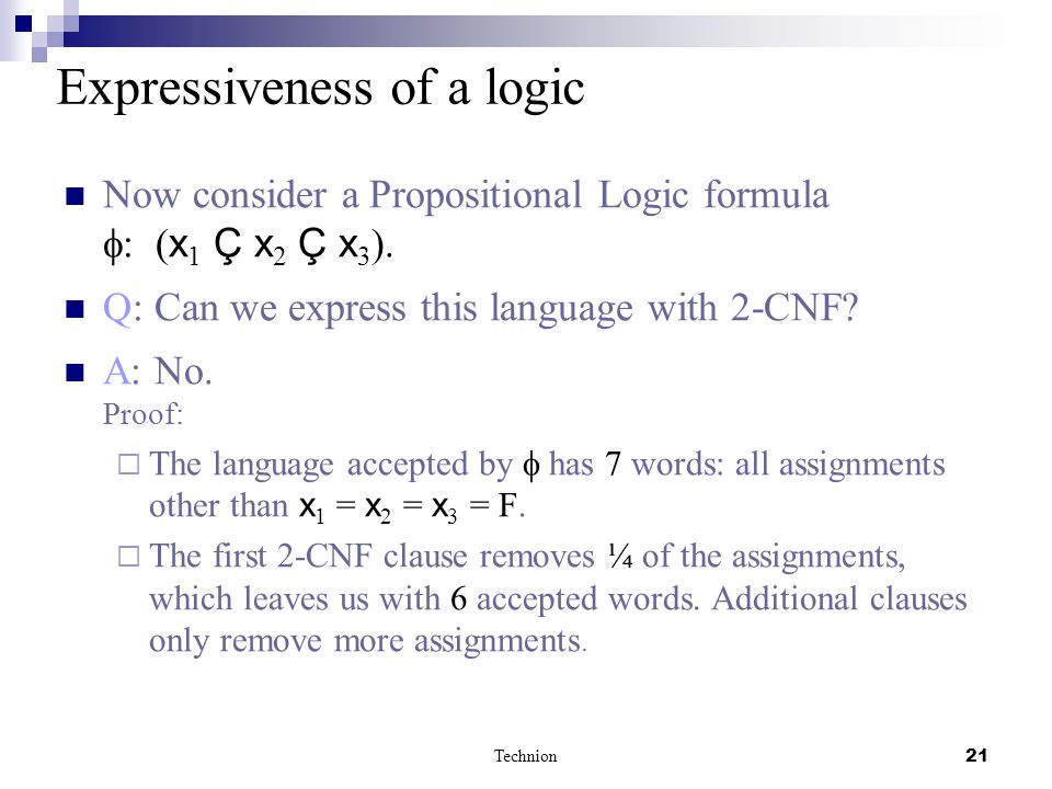 Ofer Strichman Technion 1 Decision Procedures In First Order Logic Part I Introduction Ppt Download