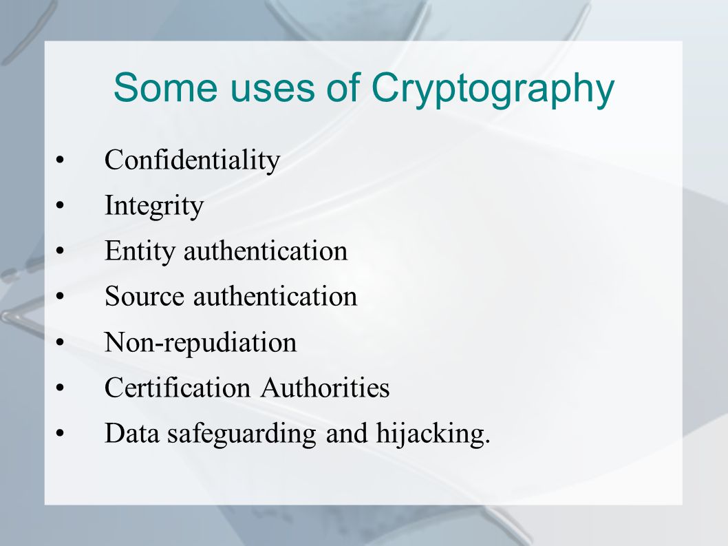 Cryptography, for Fun and Profit. Synopsis What is Cryptography? Some ...