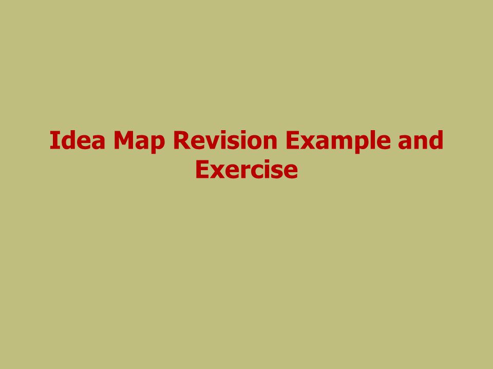 Idea Map Revision Example and Exercise