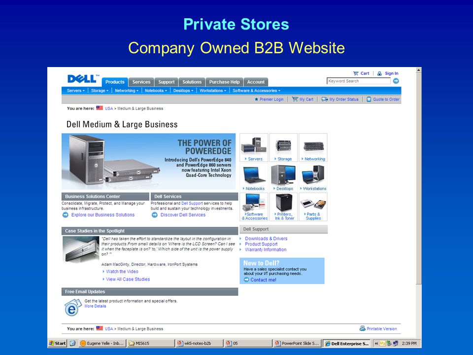 Private Stores Company Owned B2B Website