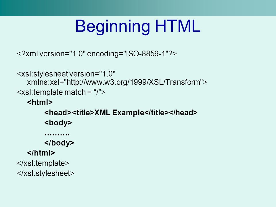 Beginning HTML XML Example ……….