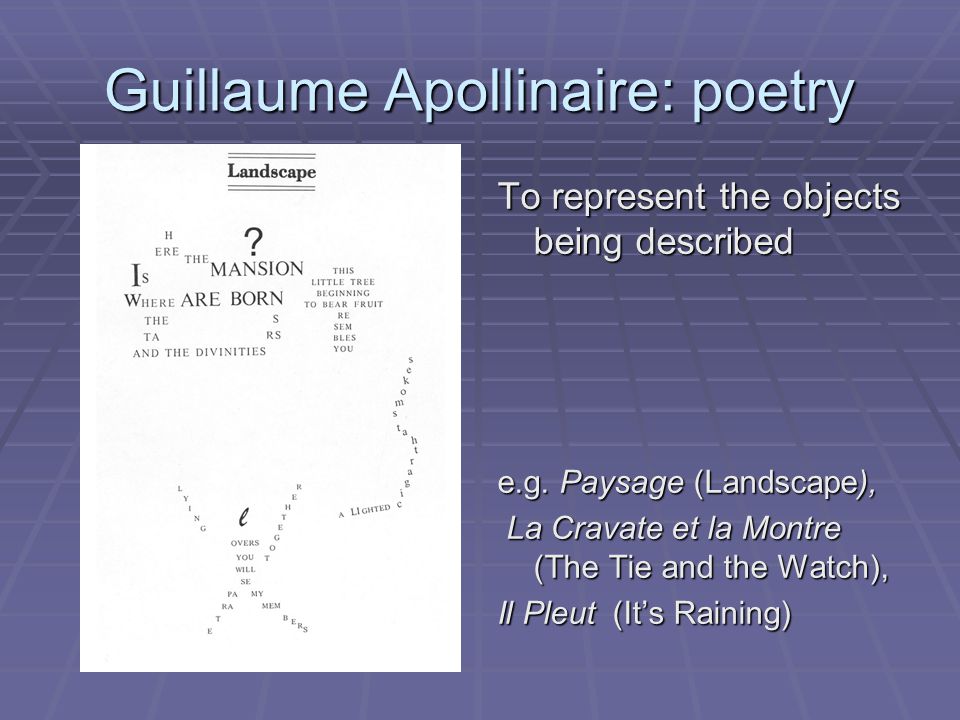 Guillaume Apollinaire On poetry and ergodic literature. - ppt download