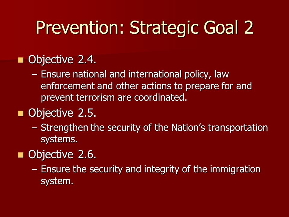 Prevention: Strategic Goal 2 Objective 2.4. Objective 2.4.