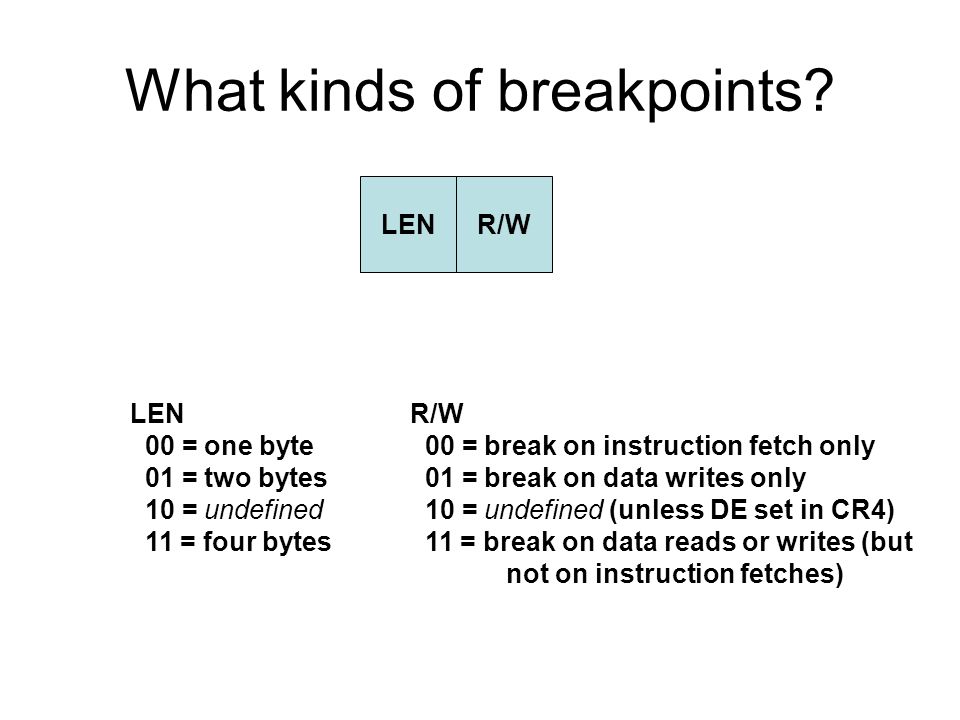 What kinds of breakpoints.