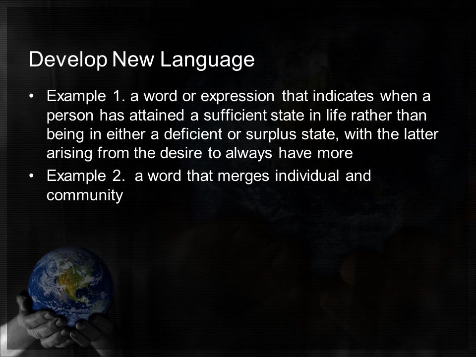 Develop New Language Example 1.